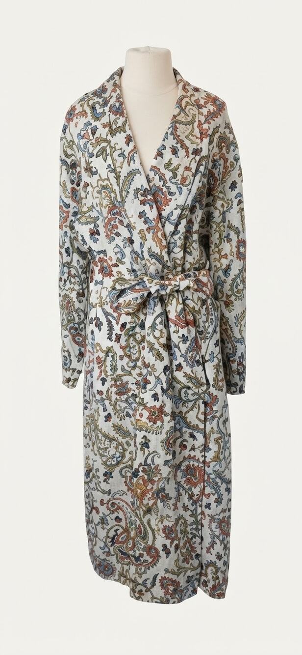 FLAX 100% Linen Ladies Size Medium Tie Robe Pre-loved